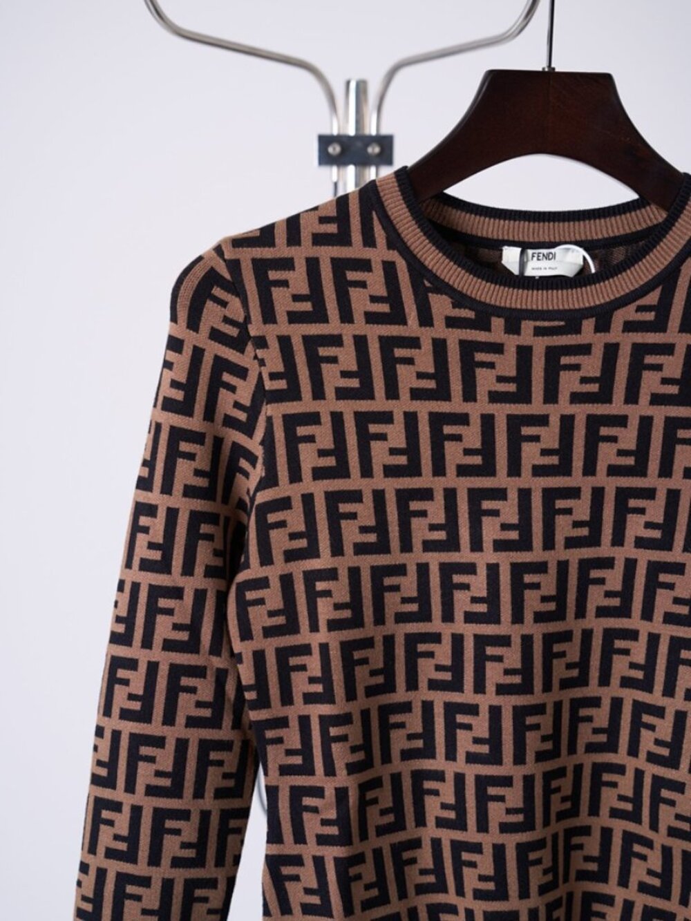 Fendi FF Monogram Cotton Knit Sweater - Picture 4 of 9